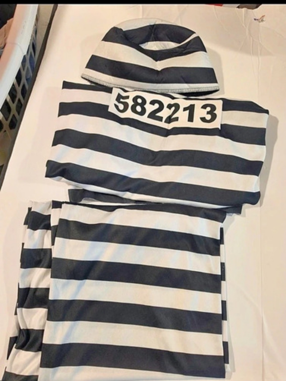 RUBY'S Striped Halloween Costume Hat Top And Pants in Black & White 2XL